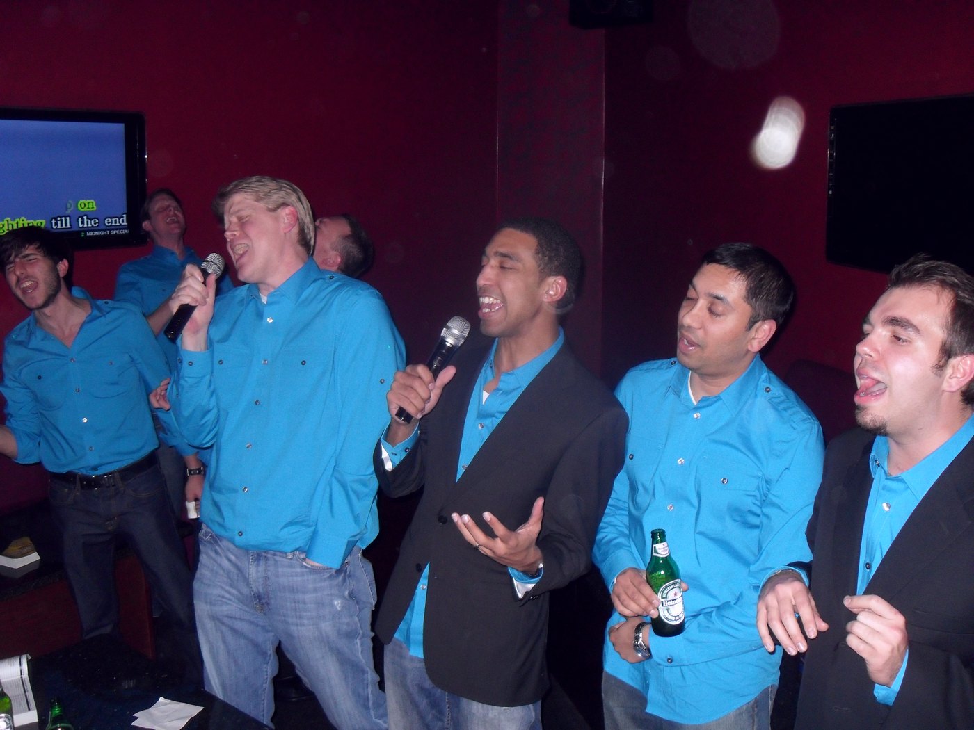 The TripLingo team at karaoke after winning Startup Riot